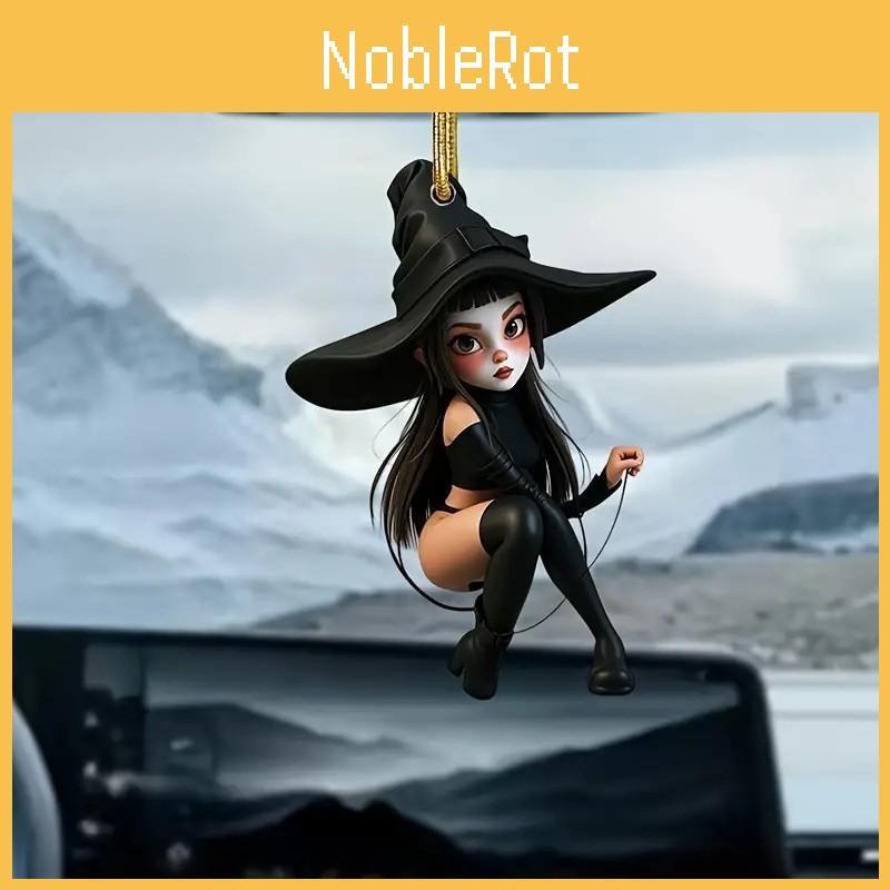 Decoration Car Witch Acrylic Halloween Pendant Cartoon Motif Interior Vehicle