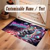 Neon Colorful Theme Soft Crystal Velvet Rug Custom Name & Text Print Non Slip Floor Rug for Bedroom Living Room