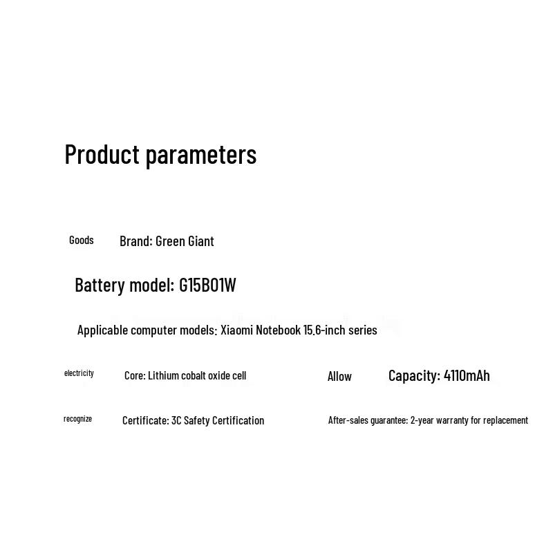 Llano Replacement Laptop Battery for Xiaomi
