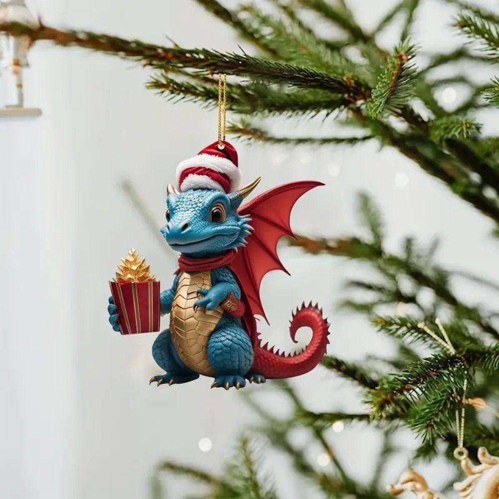 Christmas Children Xmas Dragon Keychain Xmas Dragon Home Decoration  Car Interior Accessory