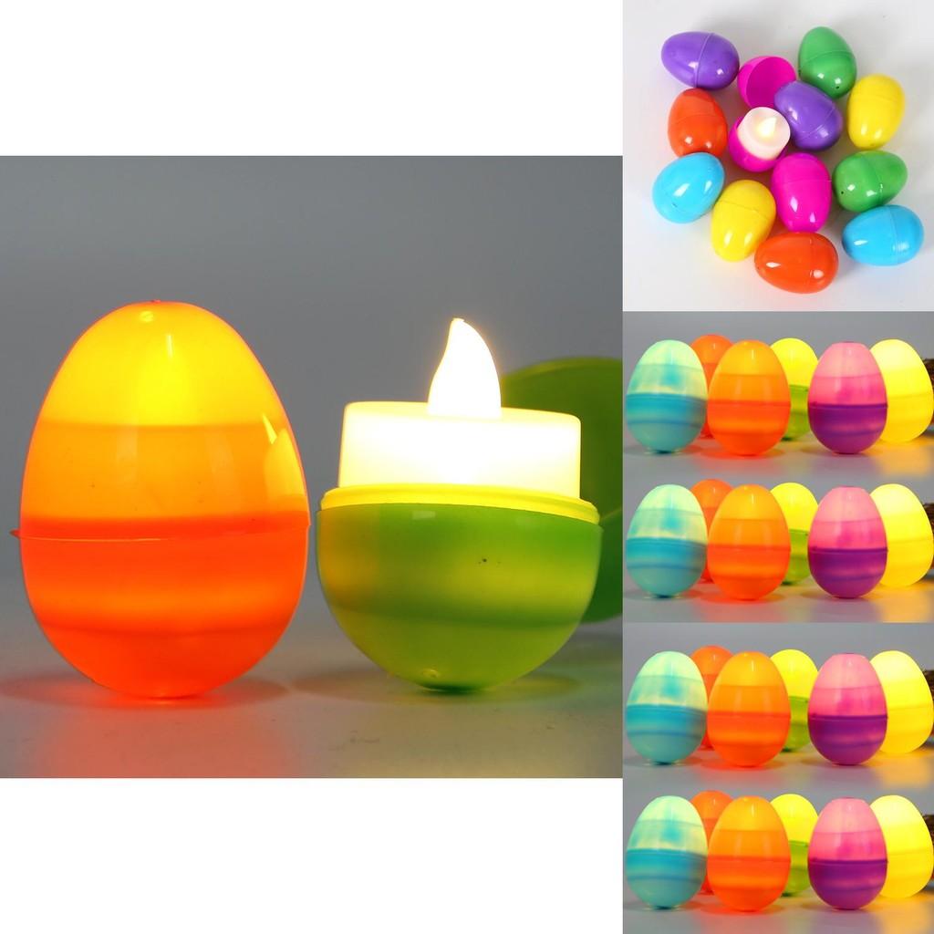 Восхитительные пластиковые пасхальные яйца Красивые светящиеся яйца для праздничных украшений Набор из 12