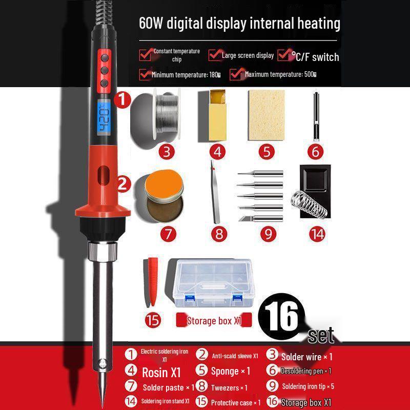 Мощный электрический паяльник с регулировкой температуры, идеально подходит для промышленного и домашнего использования