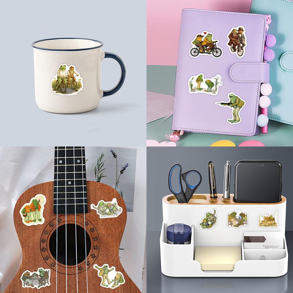 50 Мультяшных Наклеек Дудлов Лягушка и Жаба Сделай Сам Декоративные Гитара Скейтборд Скейтборд Водонепроницаемые Наклейки