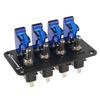 For Racing Car Vehicles Auto Ignition Switch Panel 12V 20A LED Indicator Start Push Button 4 Rocker Toggle Switch Panel