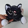 21cm Beanie Big Eyes Stuffed Plush Toy Soft Cute Animal Doll Black Cat Zip Children Christmas Birthday New Year Gifts