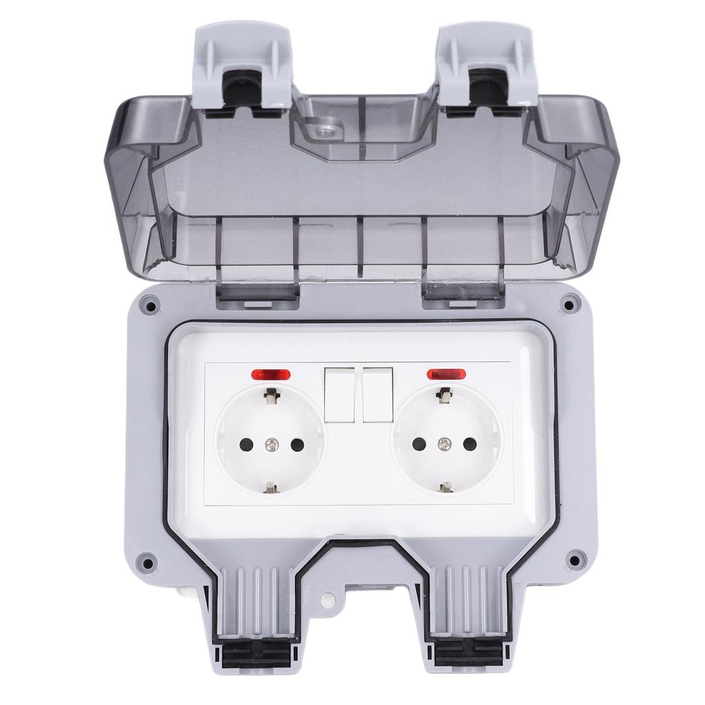 Розетка с крышкой IP66, защищенная от атмосферных воздействий уличная розетка с независимым индикатором переключателя, 250 В