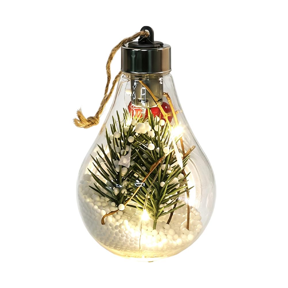 LED Christmas Ball Lights Transparent Christmas Ornament Lamp Bulb For Home Party Decoration Pendant Kid Adult Festival Gifts