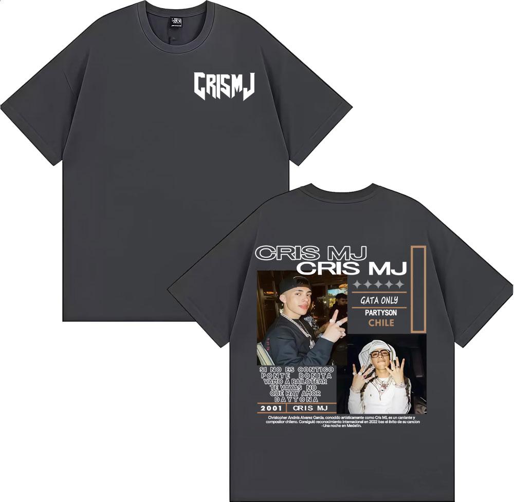 Rapper CRIS MJ Album Tour 2025 Graphic Tshirts Unisex Women Vintage 90s Hip Hop Street Tshirt Casual 100 Cotton Oversized T Shirt