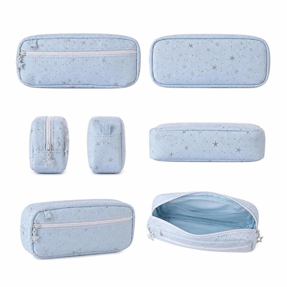 Large Capacity Pen Bag Star Print Stationery Storage Bag Portable Pencil Case