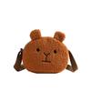 Whimsical Plush Mini Dog Bag For Children Unisex Fun And Breathable Design For Everyday Use In Black Cream Pink Brown