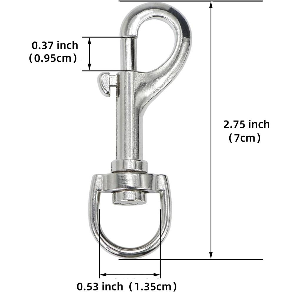 Поворотный крючок с ушком, карабин, односторонний зажим для флага, для крепления поводка и ошейника для домашних животных и других многоцелевых целей (2,75 дюйма, 4 шт. в упаковке)
