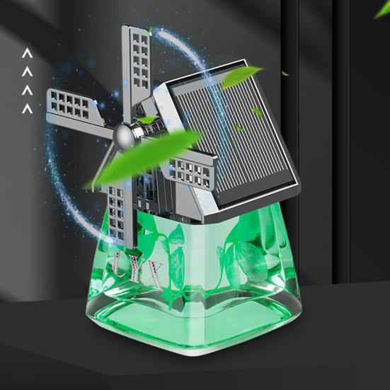 40 мл автомобильный парфюм, ветряная мельница, дизайн, солнечная панель, очистка воздуха, легкий автомобильный вращающийся освежитель воздуха на солнечной энергии