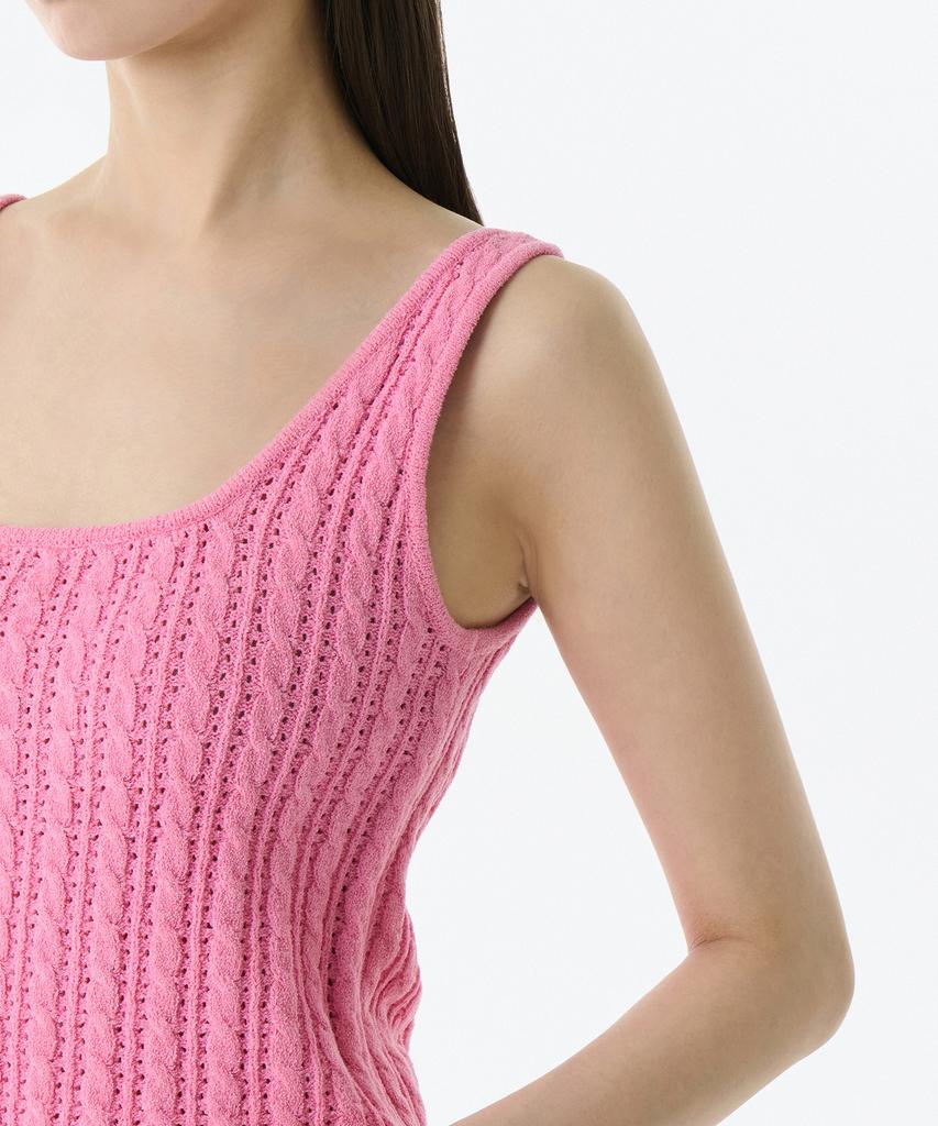 MUSINSA STANDARD WOMAN Женский вязаный безрукавный топ с косами [Розовый]