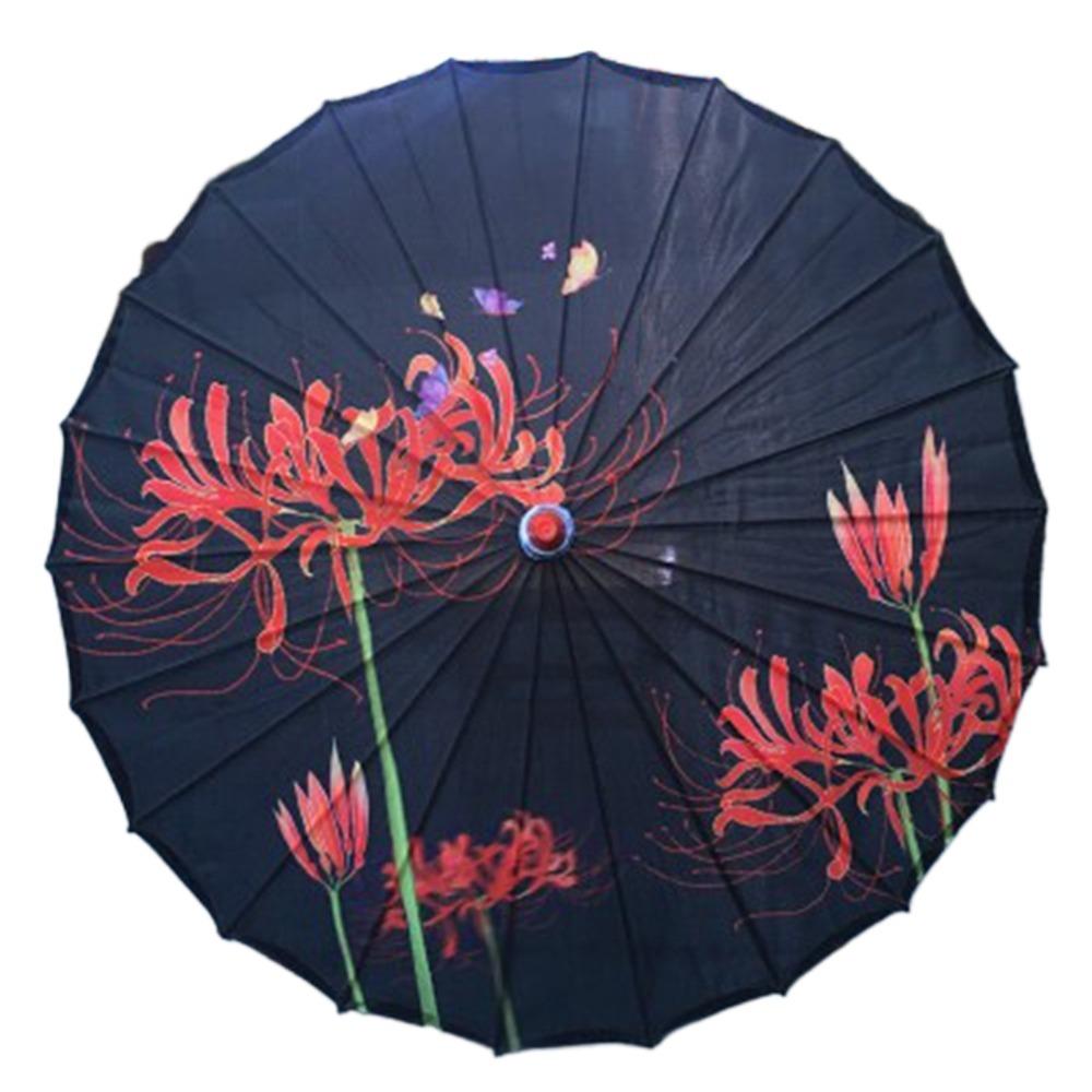 Waterproof Silk Cloth Women Umbrella Rain Proof Costume Parasol Flower Oil Paper Umbrella Party