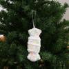 Flocking Xmas Tree Decor DIY Ice Cream Pendant Creative Candy Cane Ornament  Home Decor