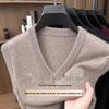 Мужской жилет Hengyuanxiang из 100% ягнячьей шерсти с V-образным вырезом