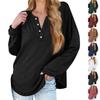Женская новая модная однотонная футболка с длинными рукавами и воротником на пуговицах, тонкий топ, повседневные топы
