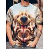 Men's Funny Animal Printed T-Shirt Short Sleeved Tees Tops 3D Prints Crew Neck Shirts Summer Casual Men's Clothing Apparel