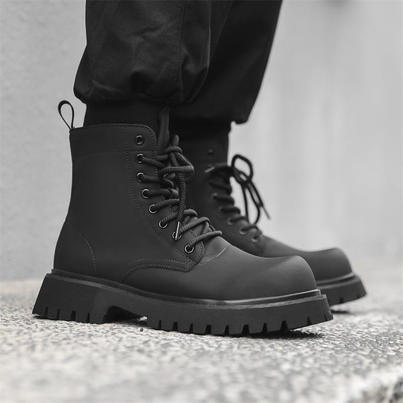 Ботинки мужские Martin 2024 новые бархатные ботинки с толстой подошвой и высоким берцем на осень и зиму универсальные и удобные мужские ботинки 32058-J