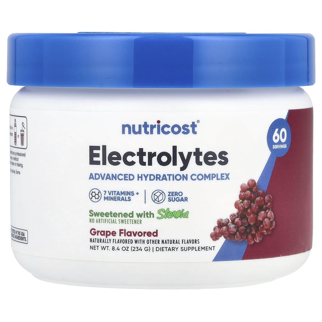 Nutricost Electrolytes, Advanced Hydration Complex, Grape, 8.4 Oz (234 G)