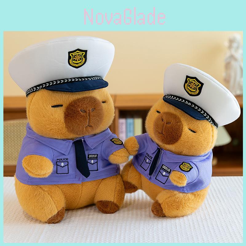 Cute Cartoon Police Capybara Stuffed Animal Plush Toy Perfect For Children's Gifts