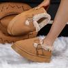 Fashion Women Ankle Boots Thick Bottom Plush Casual Snow Boots Round Toe Platform Cotton Shoes Women Winter Comfortable Leisure Shoes