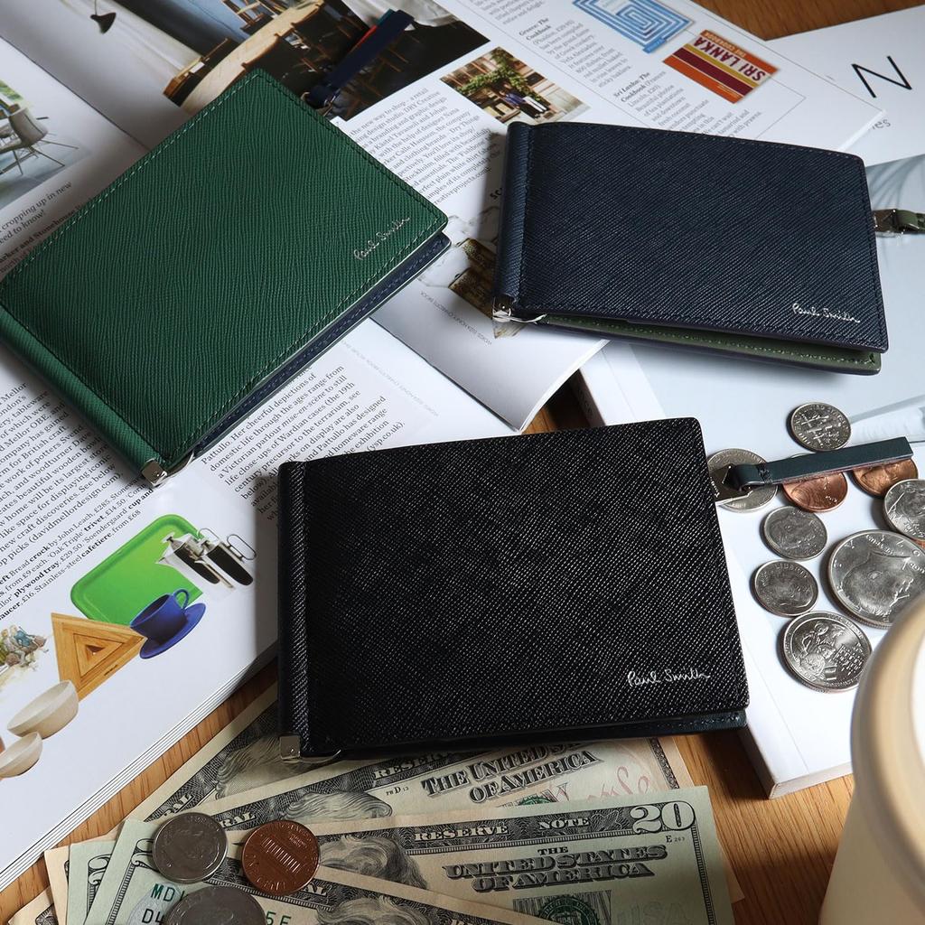 Кошелек Paul Smith с деньгами Bright Stripe Кожа теленка 813019 P914 Без зажима, Пуллер, SS24, Двухсложный/Мини-кошелек, Кожа, (01. Черный, Персонализация)