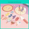 Play Children Wooden Food Set Birthday Cake Accessories Imaginative Fun Gift