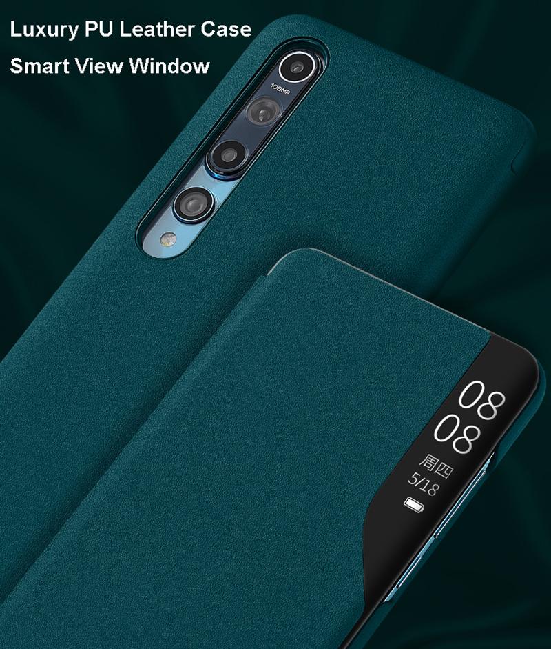 Новый кожаный чехол-книжка Smart View для Redmi 9 9A 9C Note 8 8T 9 Pro 9S, чехол для Xiaomi Mi 10 Pro 10T Lite Poco M3 X3 NFC Fundas
