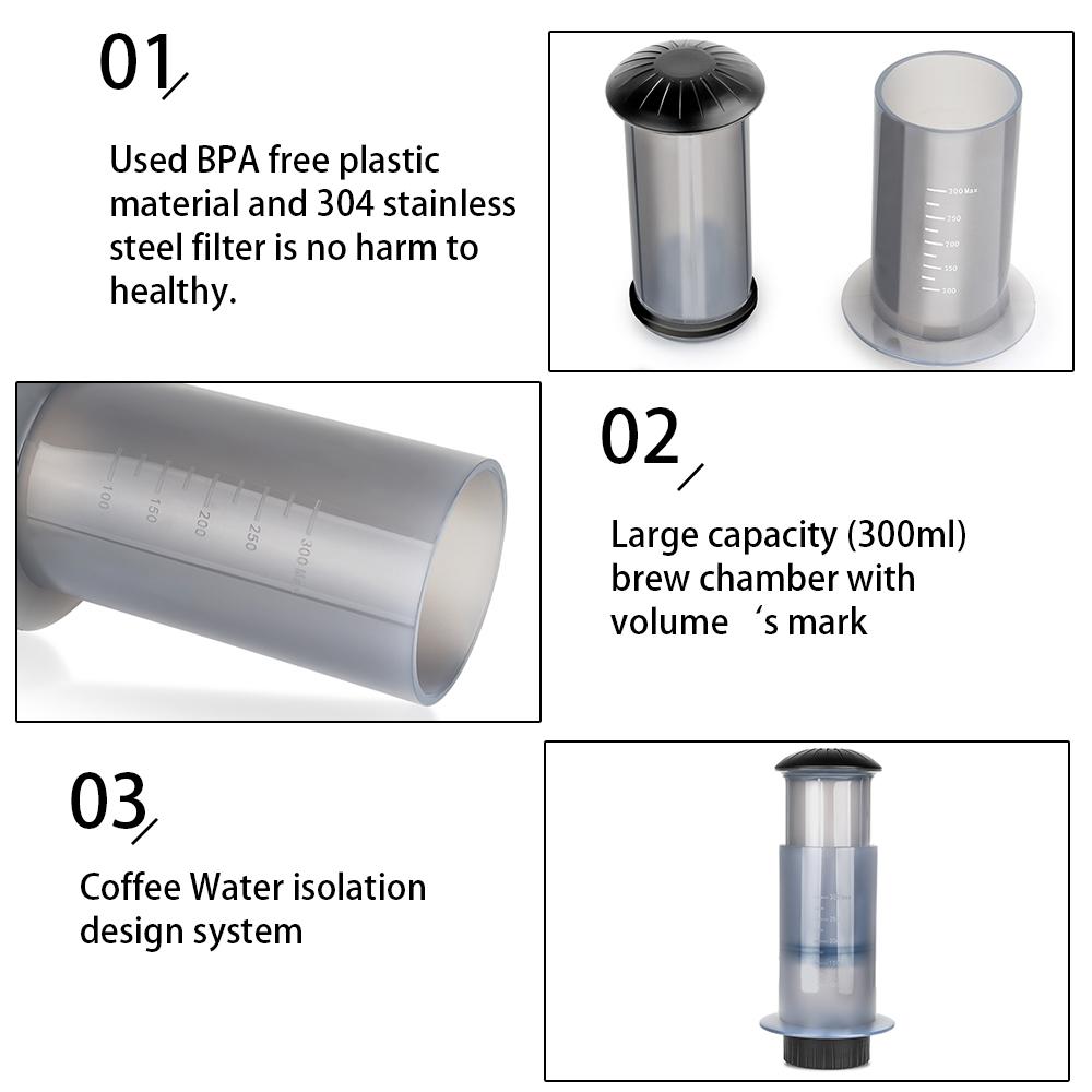 Coffee Press Maker Desgin Espresso Portable Cafe French Press Cafecoffee Pot Similar Aeropress1 To 3 Cups Per Pressing