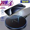 30W Fast Wireless Charger Pad For iPhone 16 15 14 13 12 11 Pro Max Samsung Galaxy S25 S24 Ultra Xiaomi Wireless Charging Station