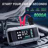 Пуско-зарядное устройство 8000А с компрессором, Автомобильный бустер 65 Вт, 24800 мАч, 150 PSI, Светодиодный фонарь