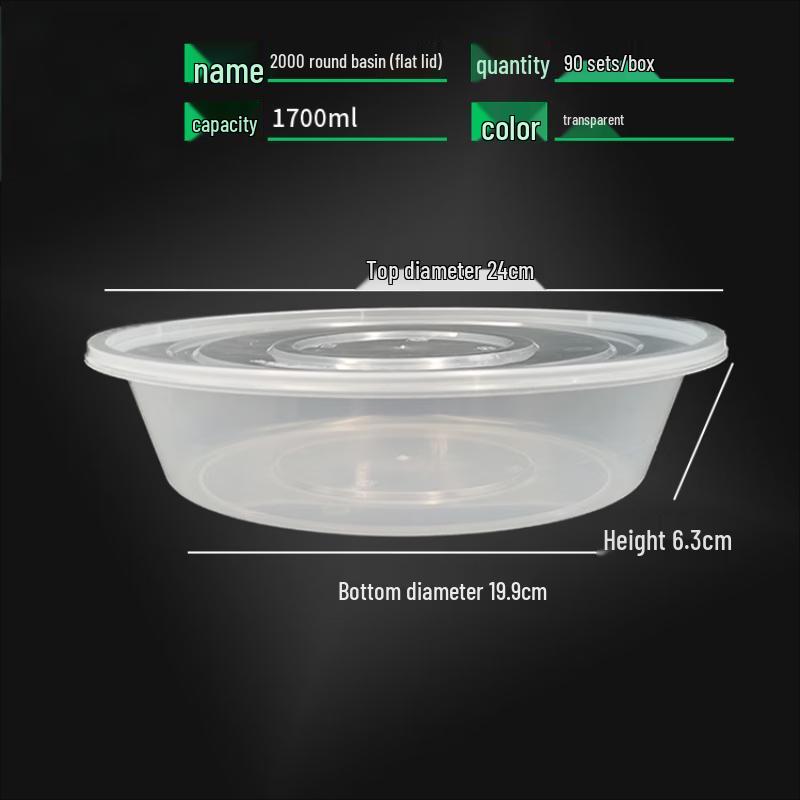 WS Disposable Food Containers with Flat Lids