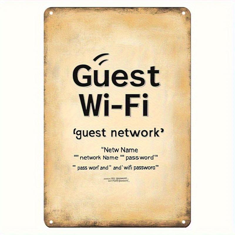 Металлическая табличка WiFi для гостей в винтажном стиле Ретро-плакат из жести для декора домашнего крыльца или кофейни Уникальная идея подарка Идеально для Ro