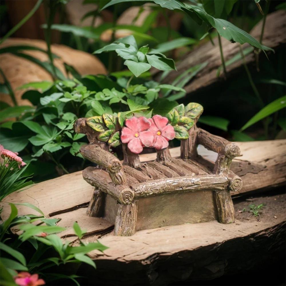 Fairy Garden Kit Resin Miniature Fairy House Chair Kit Micro Landscape Ornaments for Fairy Garden Miniature Moss Landscape DIY