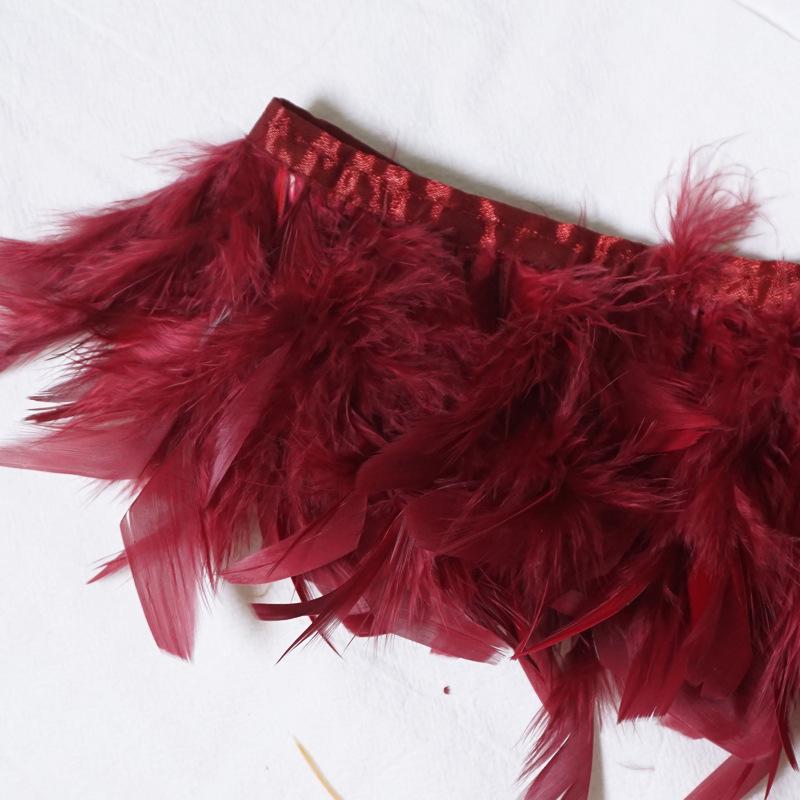 Encrypted Turkey Feather Fire Piece Feather Cloth Edge Skirt Lace Feather Lamp Diy Dance Clothes Accessories Decorative Materials