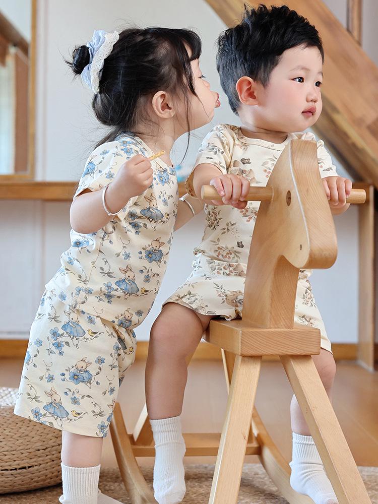 2025 Kids' Summer Pajama Set - Boys & Girls Short Sleeve Shorts