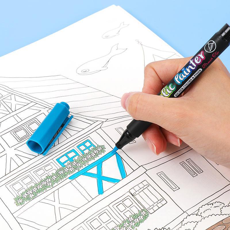 Acrylic Water-Based Paint Marker Pen for DIY, Graffiti, Body Painting - Soft Head Hand Account Painting Pen