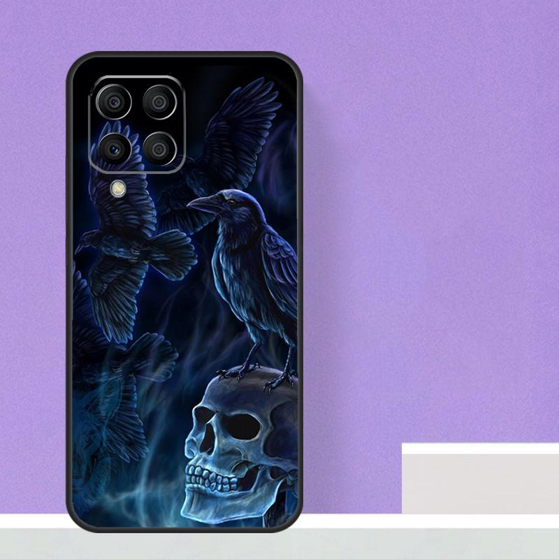 Crow Raven Dark Skull For Samsung Galaxy M21 M51 M12 M32 M52 M13 M23 M33 M53 M34 M54 M30s M31s M15 M55 M20 Case