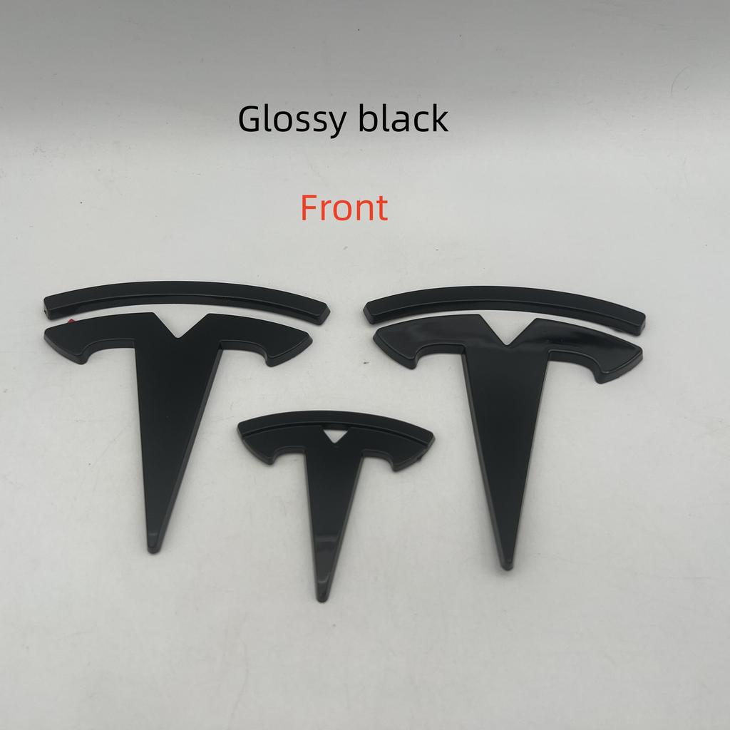 1-3pcs glossy black Not Affect ABS for Tesla Model3 ModeY car Front Emblem Rear Tail Trunk Steering Wheel Sticker Badge styling