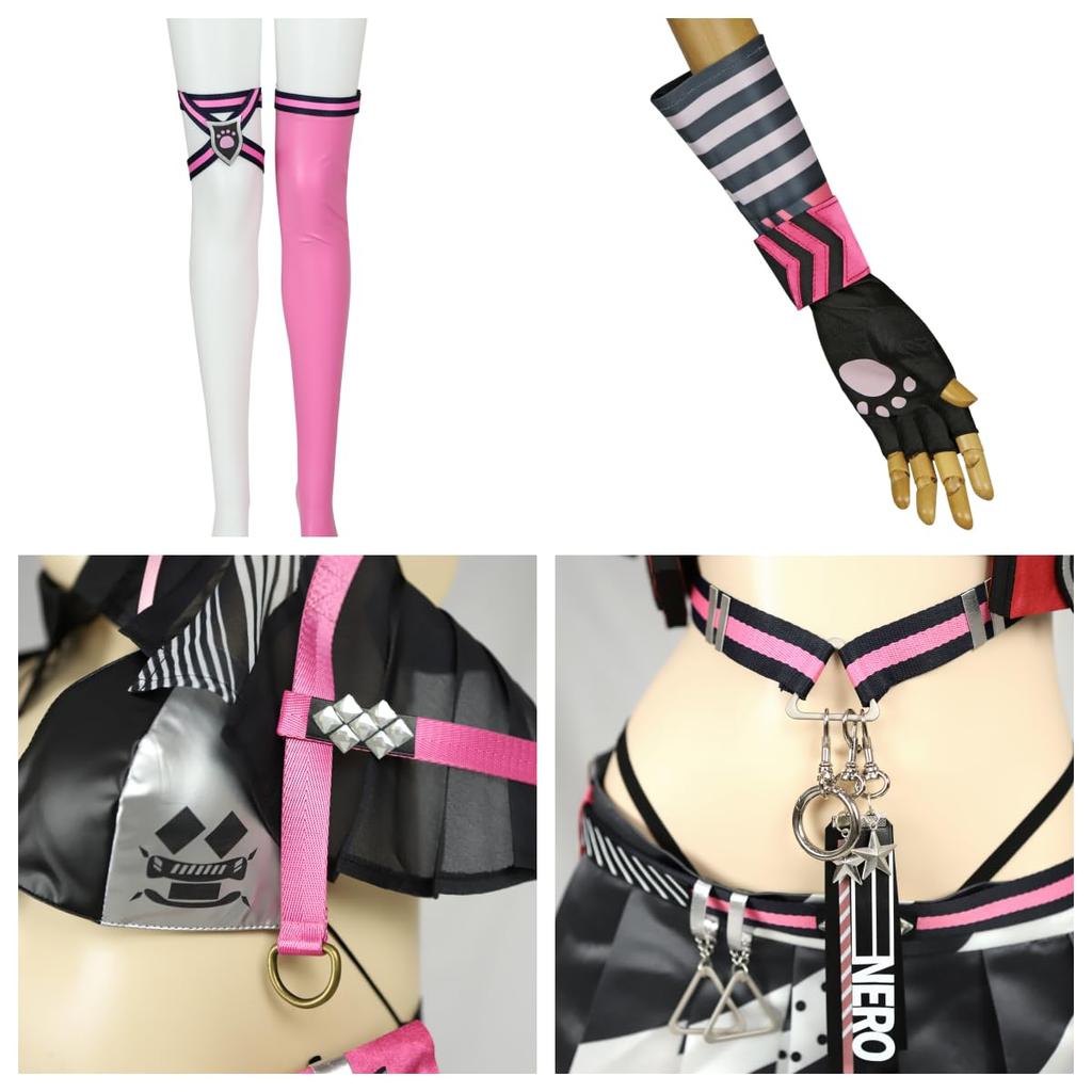 COSSA Victory Goddess NIKKE Nero Cosplay Wig with Fake Cat Girl Costume for and Photoshoots Ears, Halloween, Christmas, Performances, (Size M, Nero)