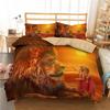 Lion Duvet Cover Set Microfiber Couple Bedding Set For Boys Teens 3D Animal Print Comforter Cover African Wildlife Quilt Cover