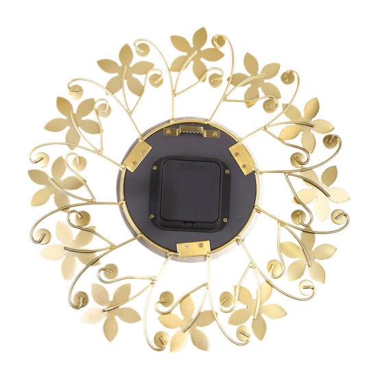 Round Rhinestone Flower Wall Clock Living Room Home Restaurant Hanging Decor