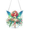 2pcs Butterfly Fairy 2D/Flat DIY Hanging Diamond Art Kits Single-Sided Drill Diamond Art Pendant Wall Decor for Home & Windows