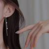 1 шт. Новые серьги с кисточкой-звездой на серебряной игле 925 пробы, маленькие и изящные, пятиконечная звезда, циркон, длинные серьги, женские модные украшения