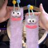 1 Pair Cartoon Socks Funny Expression Decoration Animal Big Eyes Thick Fuzzy Plush Warmth Retention Fall Winter Floor Socks Holiday Gift
