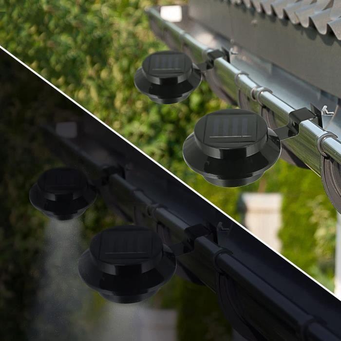 Lot de 6 lampes solaires pour gouttière en plastique et fer - éclairage d'extérieur - énergie solaire