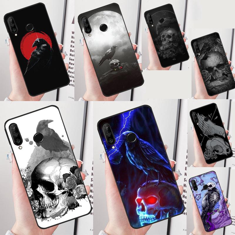 Raven Dark Crow Skull For Huawei Nova 7i 8i 11i 12i 12s 10 9 SE Y90 Y60 Y70 Y72 Y61 Y91 P60 Pro P30 P40 Lite Case