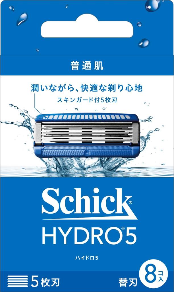 Hydro Schick Hydro 5 Basic Replacement Blades with Skin 5 Blue (8 Pieces) Guard, Blades,