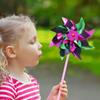 Plastic Windmill Colorful Garden Pinwheels Bird-Scaring Wind Spinner  Children